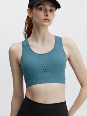 Fabletics Women's Elsie Teal High-Support Sports Bra - XL